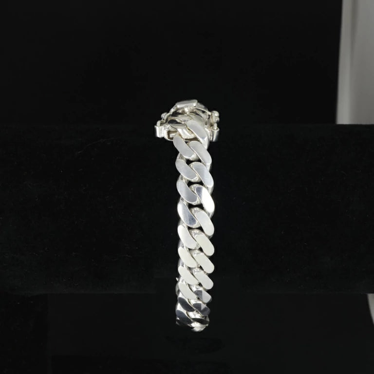 10mm silver cuban link bracelet