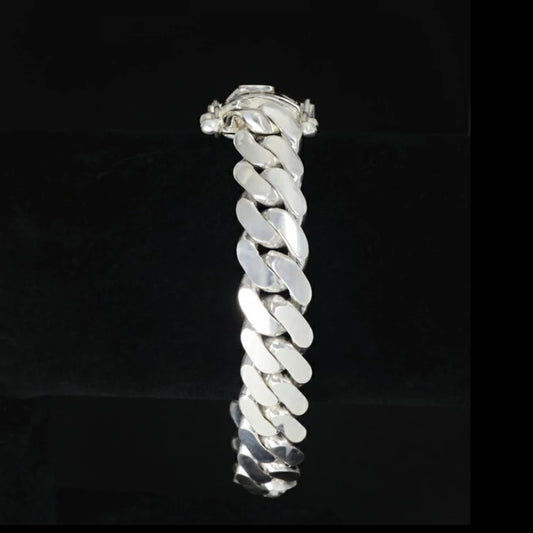 12mm silver cuban link bracelet