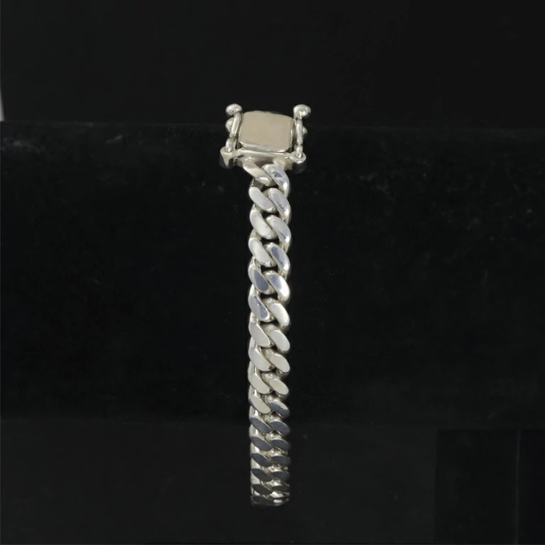 7mm silver cuban link bracelet