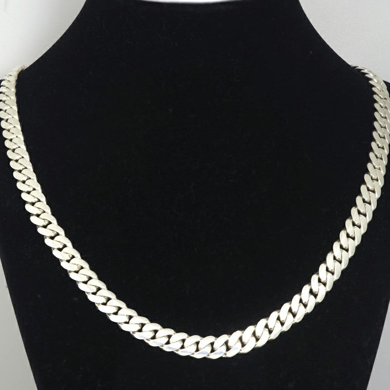 9mm silvr cuban link chain