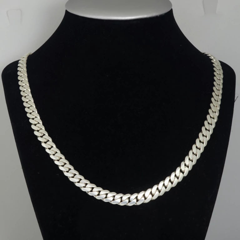 8mm cuban link silver chain