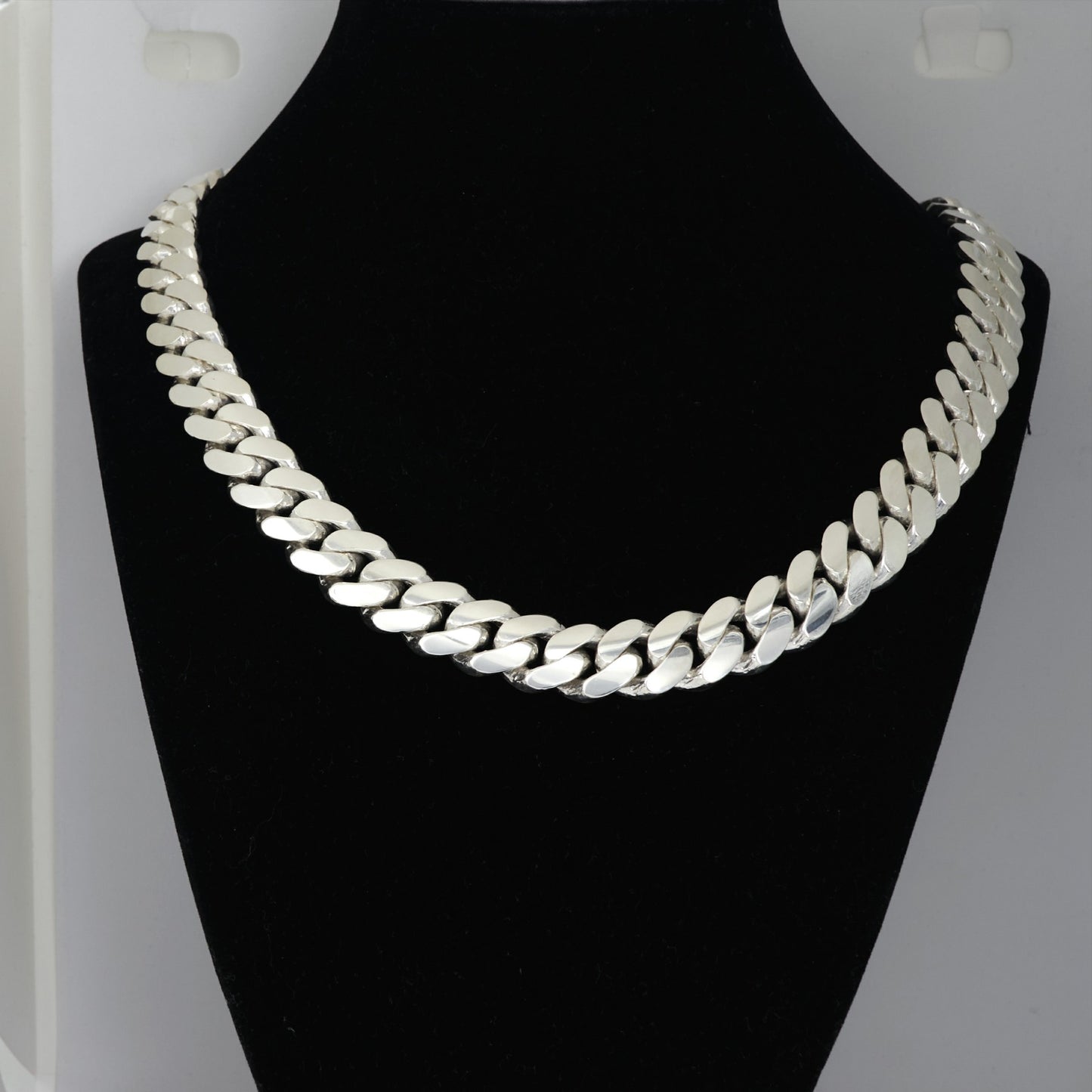 13mm silvr cuban link chain